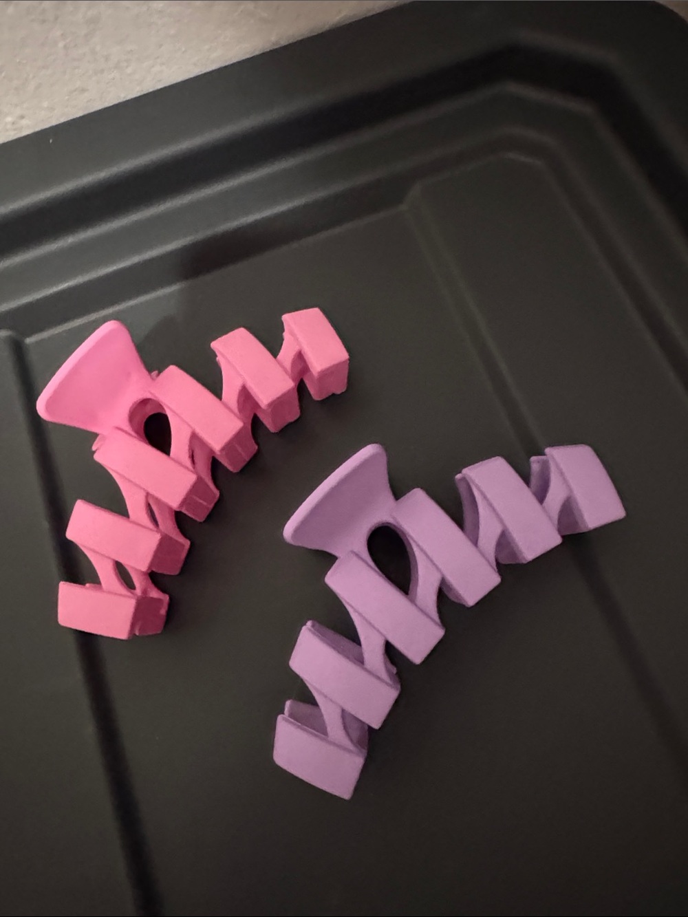 Kids Hair Claw Clips - Pink and Purple Set